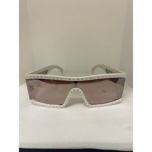 SUN LUV Studded White Mirrored Sunglasses 100% UV  D24